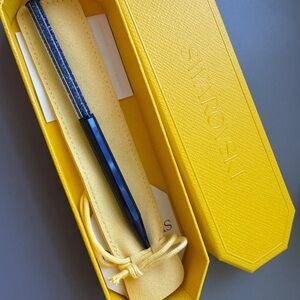 Swarovski Crystal Blue Pen in Yellow Case